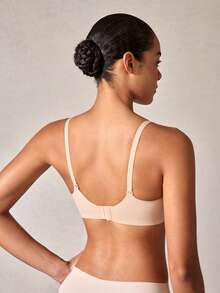 女士无缝无钢圈透气可调节网眼文胸，秋季 - 卡其色 - 查看 3