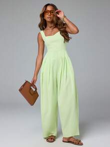 NYA SZN 连体裤流苏裙摆细节露背领 - 白色 - 查看 4