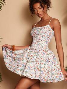Travachic Women's Floral Print Vacation Dress,Bohemia,Werstern, Summer Outfits,Summer Dresses For Women,Elegant Festival Dresses,Easter Women,Beach - Multicolor - View 2
