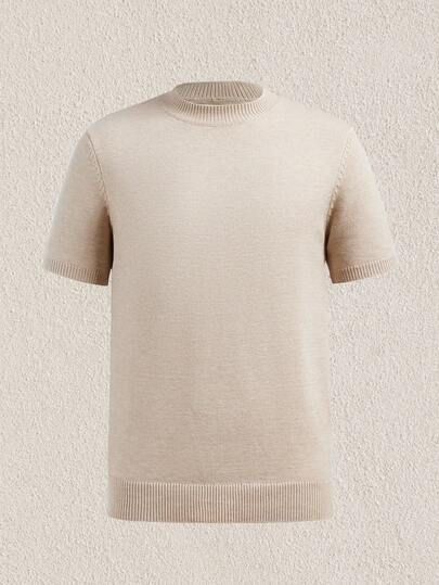 Mercer Haus 男士休闲百搭纯色短袖针织上衣