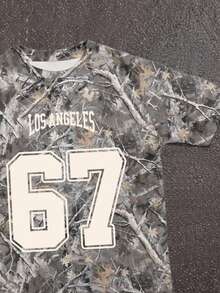 Áo thun nam mùa hè kiểu dáng thường ngày, họa tiết rằn ri, in số. - Nhiều màu - Xem 3