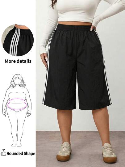 Enliva Plus Size Green Loose Fit Casual Shorts,Fall Clothes For Women,Elegant Dresses For Women