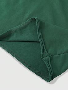 ROMWE MEN Grunge Punk Men's T-Shirt With Street American Design Splatter Paint Horse Effect T-Shirt - Green - View 6