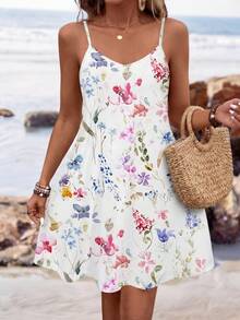 Sylviya Đầm Mini Dệt Kim Họa Tiết Hoa Cho Nữ, Thích Hợp Cho Mùa Hè - Nhiều màu - Xem 1