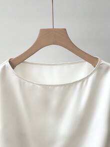 Lyxana Spring/Summer New Round Neck Dropped Shoulder Sleeveless Side Zipper Asymmetric Hem Fashionable Elegant Casual Women Blouse - Apricot - View 5