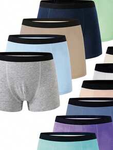 7条装 男士/男孩纯黑色和灰色基础款休闲柔软舒适内裤 - 彩色 - 查看 5