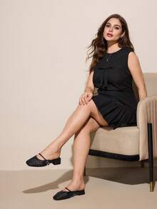 CUCCOO CURVES 女士搭扣设计休闲一脚蹬穆勒鞋 - 黑色 - 查看 6