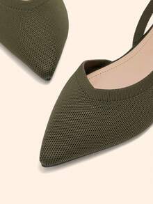 CUCCOO BASICS Women's Pointed Fabric Shoes Are Suitable For Spring And Summer Vacations, Back To School, College Students, Spring, Spring Break, Easter And Christmas. - Army Green - View 3