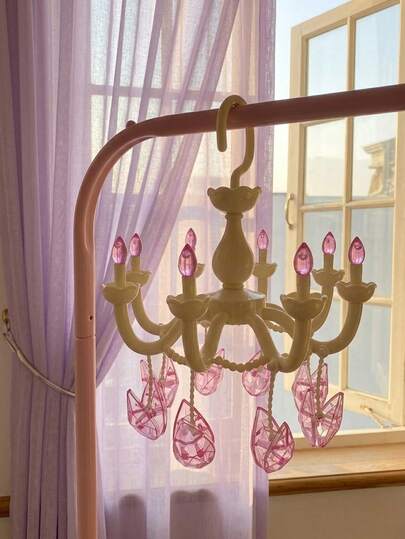 Joivida 1Pc Japanese-Style Crystal Chandelier With Clothes Hanger Design, A Princess-Themed Chandelier With A Girlish Feel.