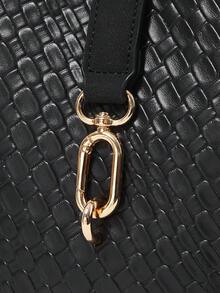SHECARRY Women's Fashionable Versatile Commuter Metallic Handbag - Black braid - View 5
