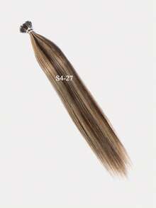 50G/Pack Nano Ring Hair Extensions Real Human Hair Pre-Bonded Micro Beads Natural Straight Texture Mix Color Options Invisible Seamless Application For Salon Looks Easy DIY Micro Links Hairpiece - Multicolor - View 3