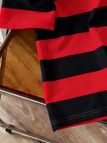 Manfinity Joysei Plus Size Men's Striped Short Sleeve Casual Commuter Polo Shirt - Multicolor - View 4