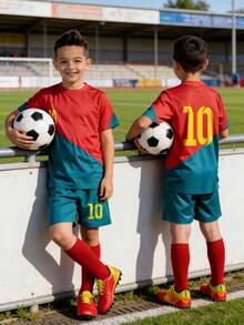 Tween Boys' Professional Football Jersey/Football Outfit/New 25-26 Season Sports Set - Hot Pink - View 2