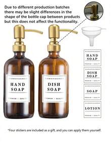 2pcs Letter Graphic Lotion Dispenser Home Bathroom Decor Fall Decor - màu nâu - Xem 5