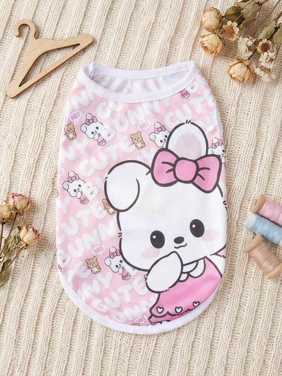 PETSIN 1 chiếc áo vest in hình thỏ Phục Sinh màu hồng cho chó và mèo - Nhiều màu - Xem 1