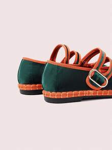 CUCCOO DOLLMOD Women's Casual Versatile Commute Simple Buckle Flats - Dark Green - View 9