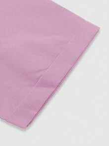 Manfinity Hypemode Men's Casual Short Sleeve Shirt,Light Pink,Summer,Graphic,Streetwear,City Break,Loose Box Silhouette,Pocket Design,Versatile,Commuting,Holiday Gift - Mauve Purple - View 4