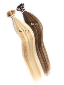 Tóc nối đầu phẳng, tóc nối thật, không đường nối và vô hình, tóc thẳng, màu highlight, dài 16-22 inch, 50g, nối nhiệt vô hình, đầu tóc mềm mại với keratin, giúp tăng chiều dài và độ dày cho đám cưới, hàng ngày và tiệc tùng. - Nhiều màu - Xem 3