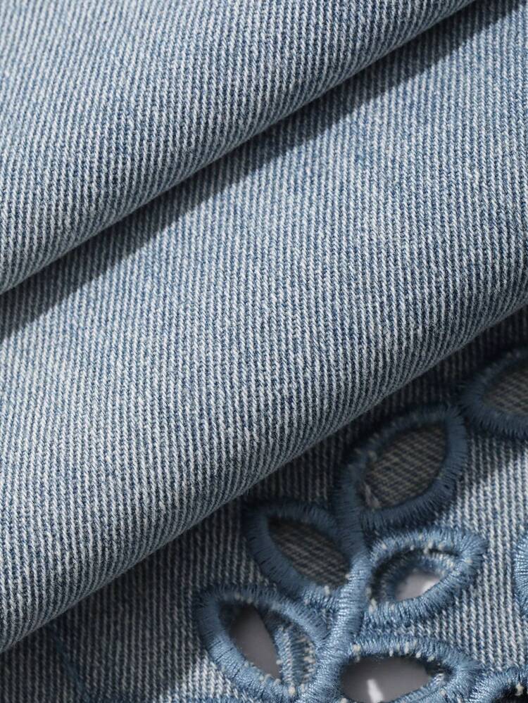 Women's Fashionable Loose Fit Pocket Denim Jeans Summer