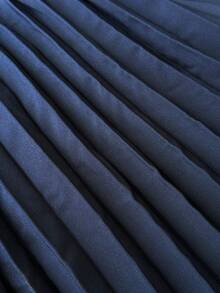 Elenzga Đầm dệt kim ngắn tay xếp ly gợi cảm dành cho nữ cỡ lớn - Màu xanh hải quân - Xem 8