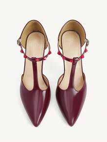 CUCCOO CHICEST 女士优雅时尚百搭高跟鞋 - 酒紅色 - 查看 2