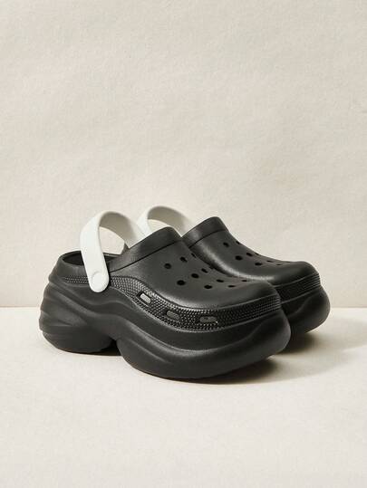 Cuccoo Ladies Black Breathable Clogs Can Be DIY Shoe Flower Decoration Outdoor Beach Casual Sandals Closed Toe Slippers