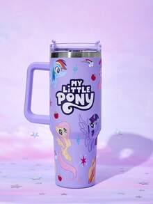 My Little Pony X SHEIN Cốc giữ nhiệt 40oz có tay cầm, cốc cách nhiệt, bình nước giữ nhiệt chân không, cốc du lịch bằng thép không gỉ, cốc dùng trên xe hơi. - Màu tím - Xem 1