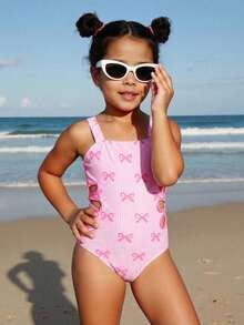 Young Girl Waist Tie Hollow Bowknot Striped Print Spaghetti Strap One-Piece Swimsuit Pink Bow Swimsuit Bow Print Swimsuit Striped Swimsuit Girls Swimsuit Pink One Piece Swimsuit Girls Bowknot Bathing Suit Cute Kids Swimsuits Girl Swimsuit Girls Bathing Suit Kids Swimwear Girl One Piece Kids Swimwear Girl Pink Bow One Piece Swimsuit Girl Bow Swimsuit Pink Bathing Suit - Pink - View 7