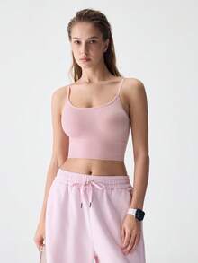 Loungeista Seamless Women Sports Bra Camisole - Baby Pink - View 7