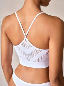 1 pieza Sujetador diario sin costuras y sin espalda para mujer, ropa interior y sujetador transpirable y de secado rápido para damas - Blanco - Ver 2