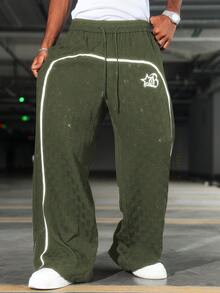 PAVTROS Quần Young Street Textured Glitter - xanh quân đội - Xem 6