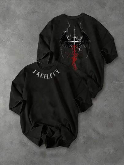 Sport MetroGents 男士极简印花短袖运动T恤