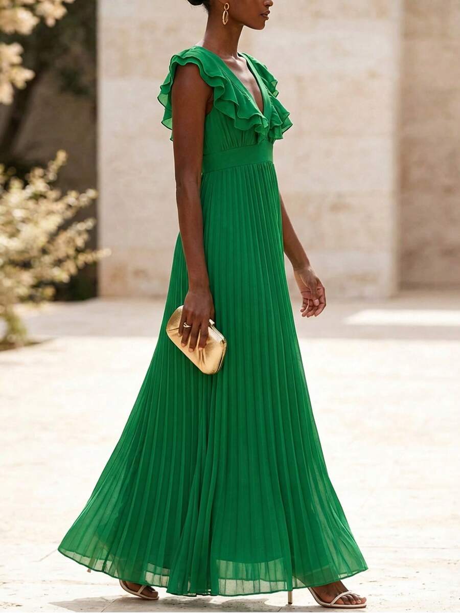 Amorya 女士深V领荷叶袖褶皱连衣裙，度假波西米亚风飘逸连衣裙，优雅办公室女神复古修身剪裁职业装，送给妈妈的礼物，A字型节日装扮，海滩约会之夜，夏季连衣裙，优雅连衣裙，适合度假，甜美优雅，适合度假、约会、假日、派对、毕业典礼、婚礼宾客、海滩，舞会礼服，女士夏季连衣裙，夏季服装，绿色沙滩连衣裙，绿色度假连衣裙，绿色夏季连衣裙，女士褶皱绿色连衣裙，绿色长款连衣裙，荷叶边连衣裙，绿色婚礼宾客连衣裙，绿色鸡尾酒会连衣裙，绿色褶皱连衣裙，女士度假连衣裙，波西米亚风连衣裙，女士碎花夏季连衣裙，夏季休闲连衣裙，西班牙风格褶皱连衣裙，女士晚宴连衣裙，高品质连衣裙，女士连衣裙，优雅经典女士度假连衣裙，女士正装连衣裙，女士正式连衣裙，女士优雅连衣裙，褶皱长款连衣裙，绿色荷叶边连衣裙