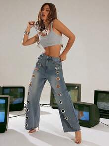 Denimoi 日常穿搭必备露脐上衣 露脐背心 叠穿时尚街头风性感露脐上衣 - 灰色 - 查看 3