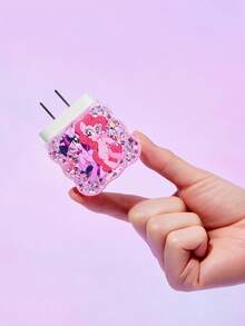 My Little Pony X SHEIN 3 件装数据线保护套，适用于 充电器，樱桃印花图案，充电器保护套（不含数据线） - 粉色 - 查看 7