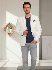 Blazer Casual Busines - White - View 10