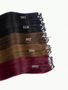 Tóc nối Micro Loop, tóc thật, 1 gói, thẳng tự nhiên, hạt cườm vô hình, dày, kiểu vòng nối Micro Loop, không cần keo, mềm mại, phù hợp cho mọi phụ nữ, dễ sử dụng cho người mới bắt đầu. - Nhiều màu - Xem 3