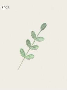 1pc Handmade Knitting Fabric Artificial Simulated Plant Branches Creative Design Green Crochet Leaf Decorations Valentine Day Spring Summer Home Decor Birthday Graduation Gift Party Wedding Anniversary - Weaving Leaves - View 21