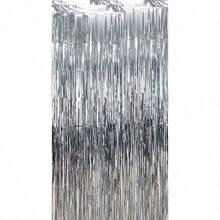 3pcs/Set 100*200cm Silver Tassel Ribbons, Party Decor Curtain, Shiny Metallic Texture Design, Suitable For Photography Studio Props, Birthday Party, Bridal Shower, Wedding, Any Holiday Decoration, Christmas Decor, Backdrop, Party Decoration - silver - View 12