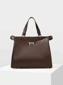 MOTF PREMIUM LADIES HANDBAG, EXQUISITE MINIMALIST COMMUTER SHOULDER BAG - Brown - View 1