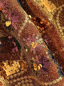 Resyla Áo quây đính sequin thời trang dành cho nữ mùa hè - trái cam - Xem 4