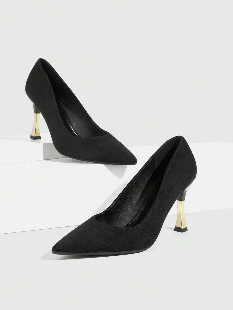 CUCCOO SZL Women Shoes Four Seasons New Solid Color Pointed Wine Glass Contrast Color High Heel Commuter Fashion Sexy Style High Heel Shoes Commuter Dinner Party Office Workers Wear