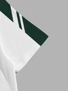Manfinity RSRT Bộ 2 món gồm áo thun cổ tròn và quần short dây rút in hình ngựa Boston dành cho nam, thích hợp mặc thường ngày. - màu đen - Xem 3