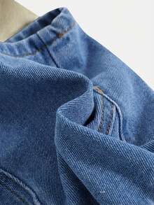 SHEIN 2pcs/Set Baby Boys' Spring & Summer Boho Casual Letter Patched Pocket Elastic Waist Soft Denim Jeans Shorts In Multiple Colors,Baby Summer Clothes Outfits - Multicolor - View 3