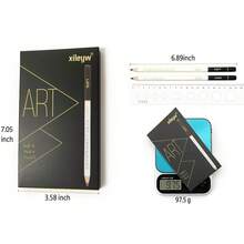 Bộ bút chì than vẽ phác thảo, bút chì vẽ với than đen mềm/cứng, dụng cụ vẽ phác thảo độc quyền cho năm học mới. - Bộ - Xem 2