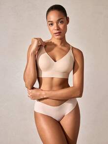 Veilyse Bra Jelly Tanpa Jahitan dan Tanpa Kawat yang Lembut, Nyaman & Modis untuk Wanita, Cocok untuk Pemakaian Sehari-hari Sepanjang Tahun untuk Musim Panas - Baby Pink - View 4
