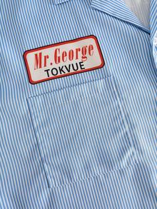 TOKVUE Camisa de vacaciones de verano y playa de estilo casual joven con estampado de rayas azules y blancas, tela ligera y transpirable, corte holgado, camisa de vacaciones azul claro para hombre, ideal para looks de playa y vacaciones, regalo ideal para el novio. - Azul y blanco - Ver 7