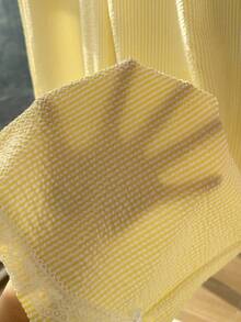 Comfortcana Quần ống đứng dáng suông, màu trơn, cỡ lớn, cạp chun, kiểu dáng thường ngày, đa năng. - Màu vàng - Xem 6