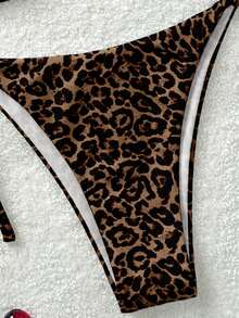 Soleia Bộ đồ bơi nữ kiểu dáng thường ngày, họa tiết da báo, thích hợp cho kỳ nghỉ biển/đi nghỉ mát. - Nhiều màu - Xem 5