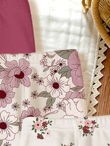 Souflis Souflis [Random 4pcs Sent]Spring/Summer Series, Dopamine Cream Spring/Summer Color Palette, Bohemian Style Floral, Daisy, Plant, Bow Pattern, - Multicolor - View 5